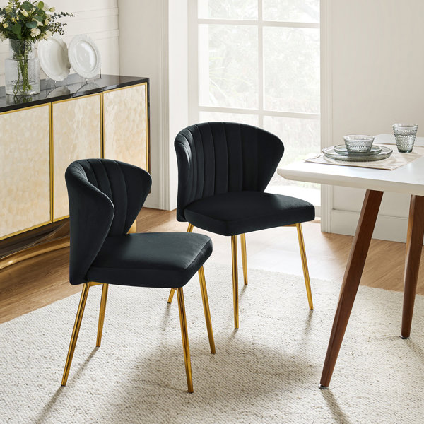 Black Velvet Kitchen & Dining Chairs You'll Love | Wayfair